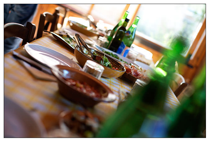 Table of the cheese based lunch