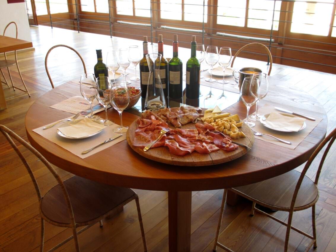 Wine sampling buffet