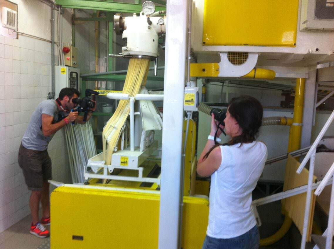 Spaghetti being made
