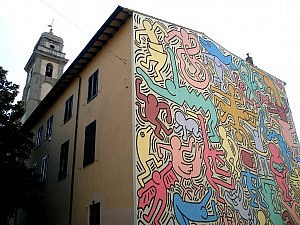 The Keith Haring graffiti in Pisa