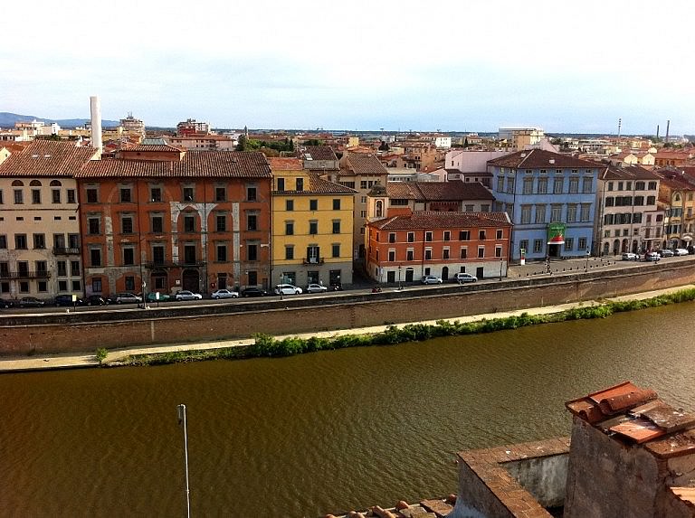 The Lungarni in Pisa as seen from Hotel Royal Victoria