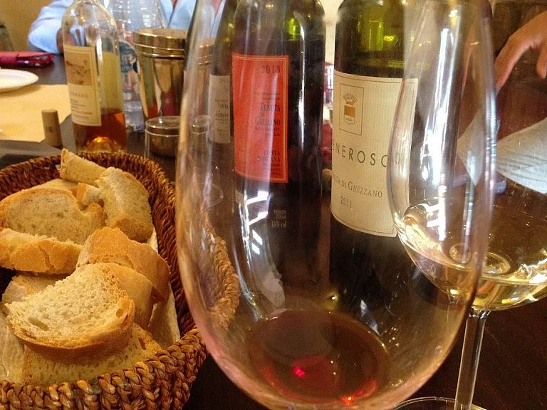 Wine sampling at Tenuta di Ghizzano