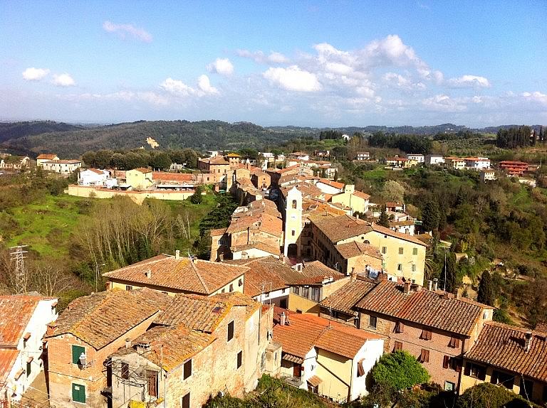 The village of Palaia with its central tower