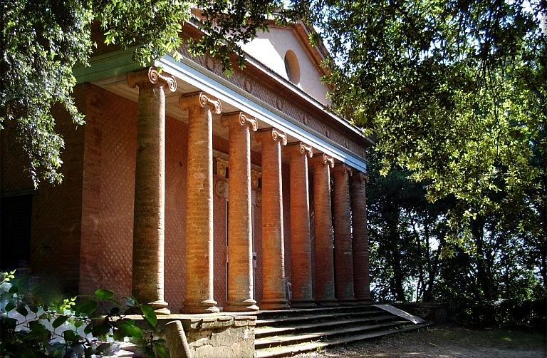 The stunning facade of the temple of Minerva in Montefoscoli
