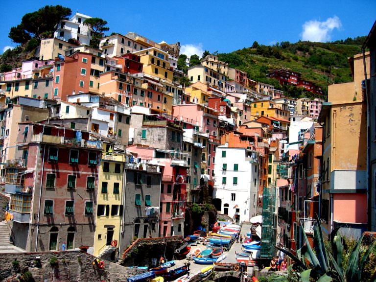 The tiny harbor of Riomaggiore