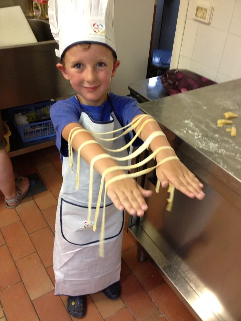A child and his tagliatelle