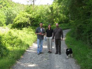 Massimo, Riccardo, Nebbia and our guest in the wood