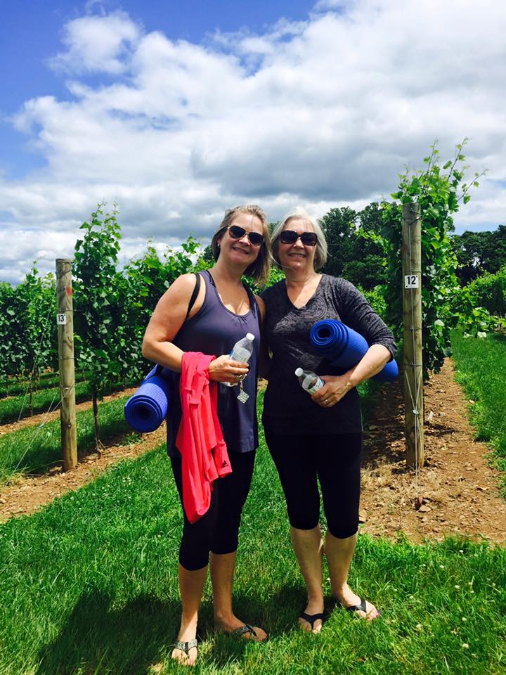 Yoga in a Tuscan vineyard