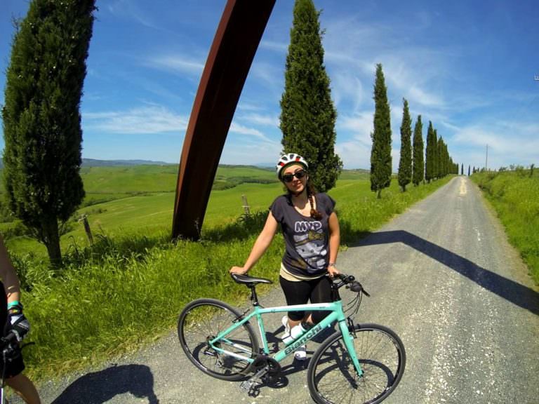 The access to a Tuscan organic farm