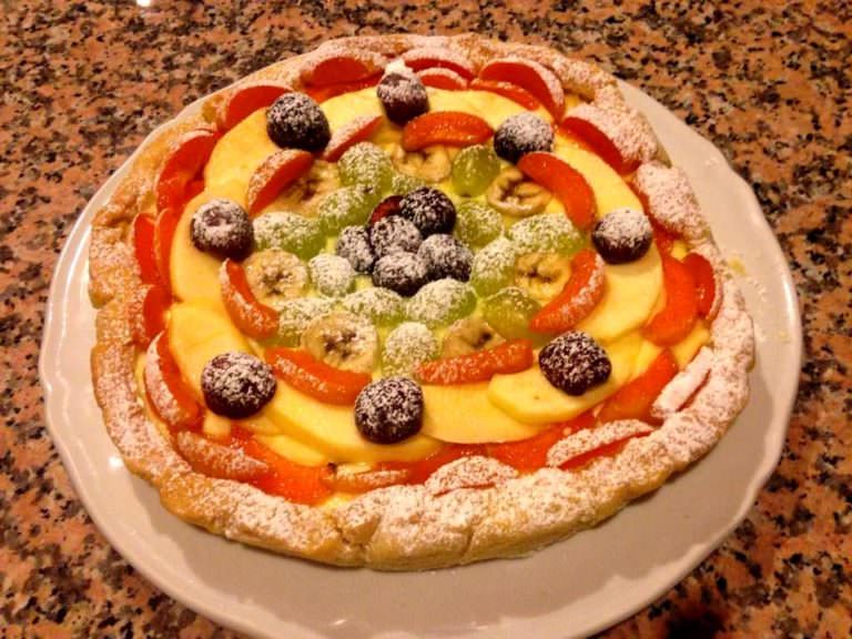 One of our favourite desserts, Crostata di Frutta, fruit tart with Tuscan custard