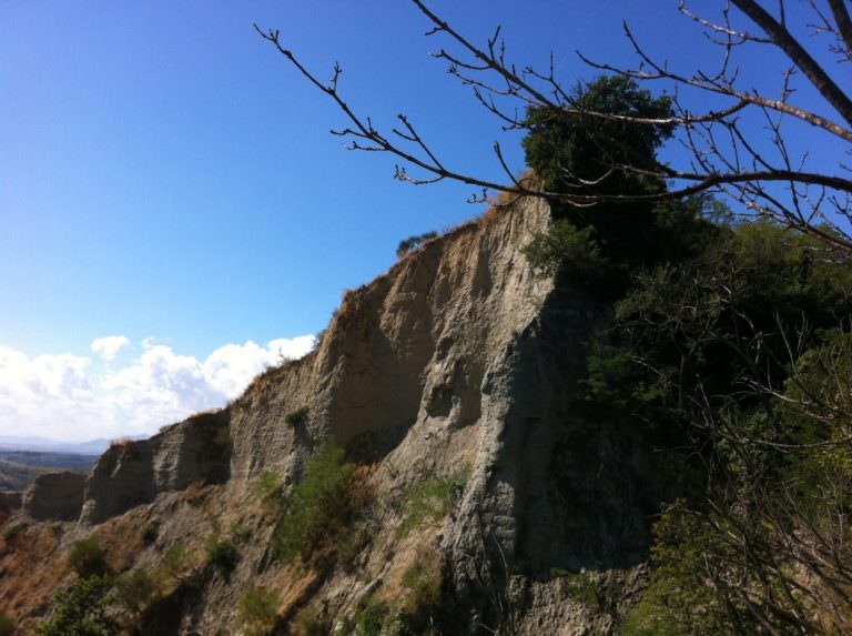 Erosion of clay soil