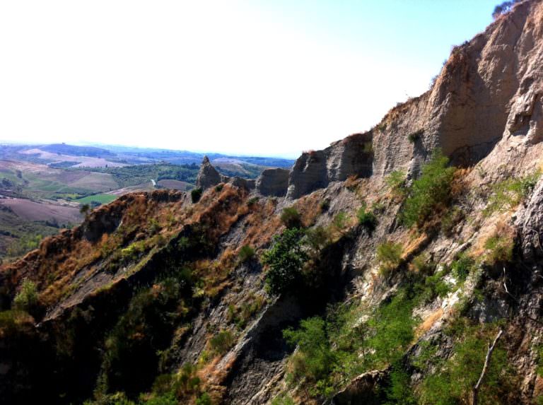 Clay cliffs and gullies