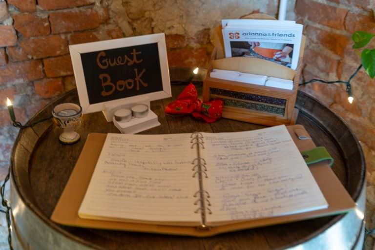 The guestbook in the kitchen