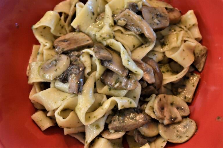 Hand-made tagliatelle with mushroom