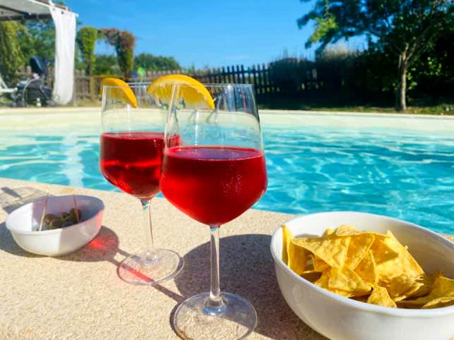 Drinking at the pool