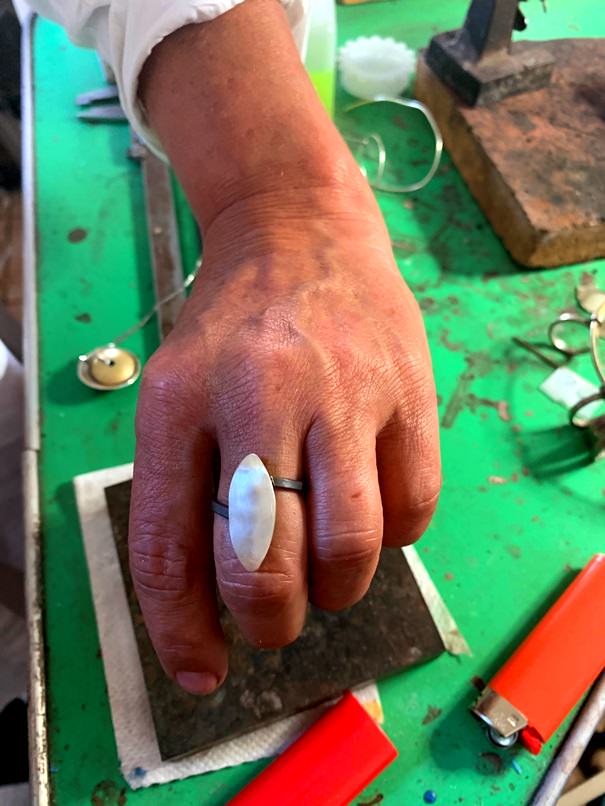 Minimalist style ring made at a class