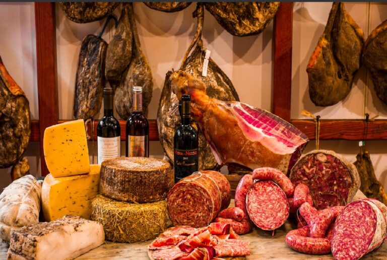 Typical Tuscan salami