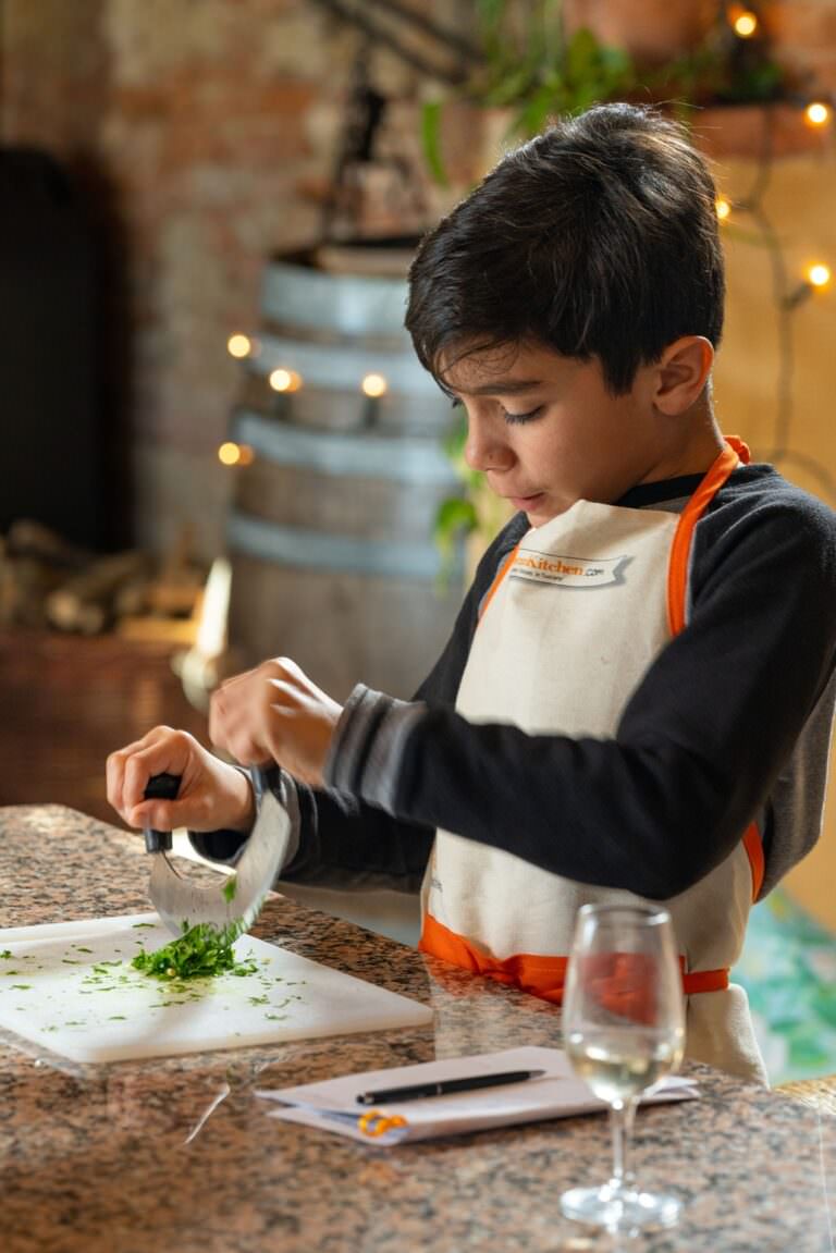 Making battuto with mezzaluna