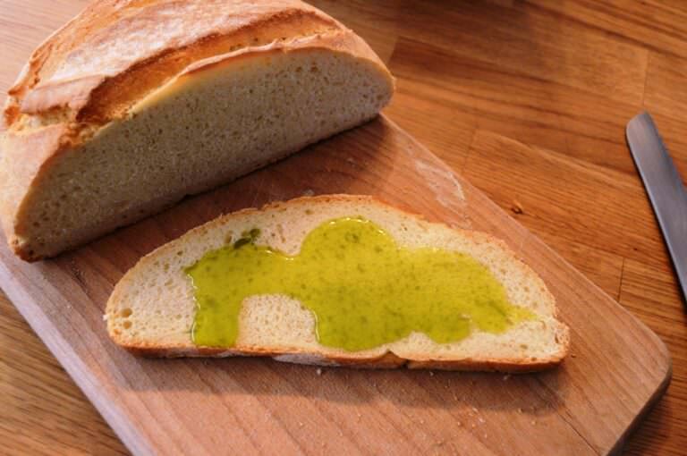 Typical Tuscan bruschetta with extra virgin olive oil