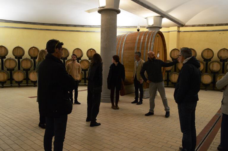 Our guide Massimo teaching how wines are aged