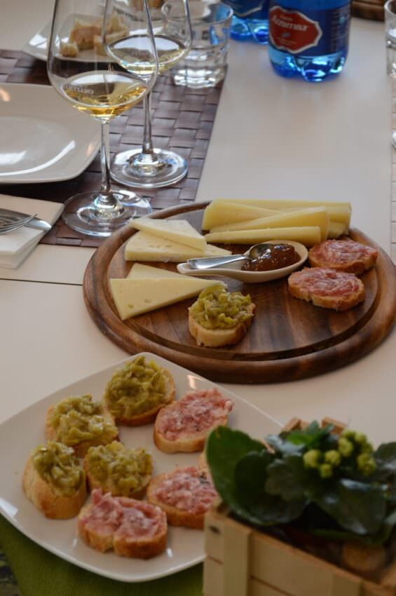 Typical dinner with antipasti