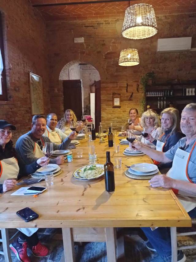 Tasting delicious Tuscan products