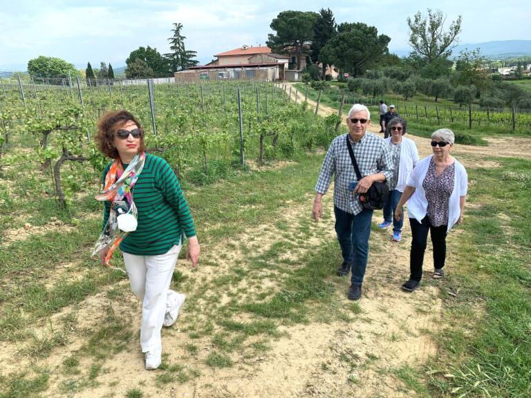 Eva welcoming our guests at her winery