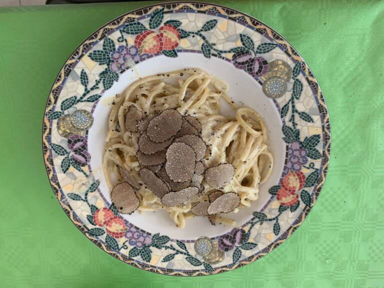 Hand-made taglioni with truffle sauce