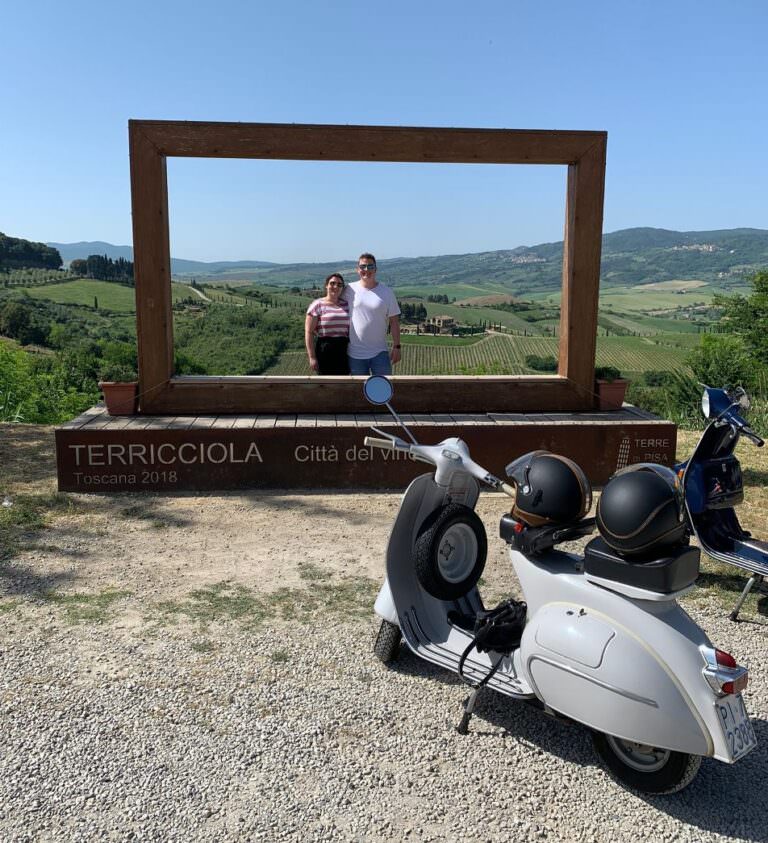 our guests enjoying a vespa tour with Massimo