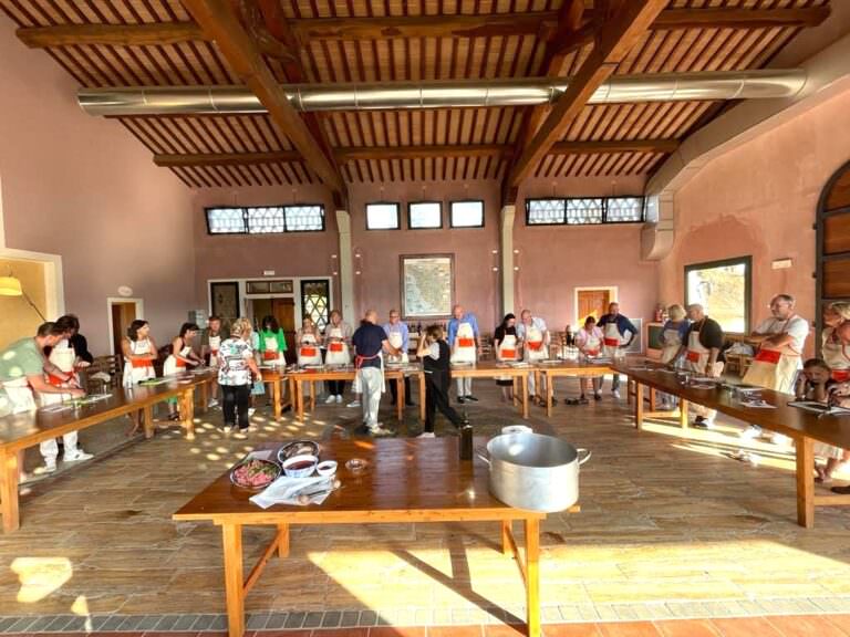 Typical Tuscan cooking class held by guide Massimo and chef Ester