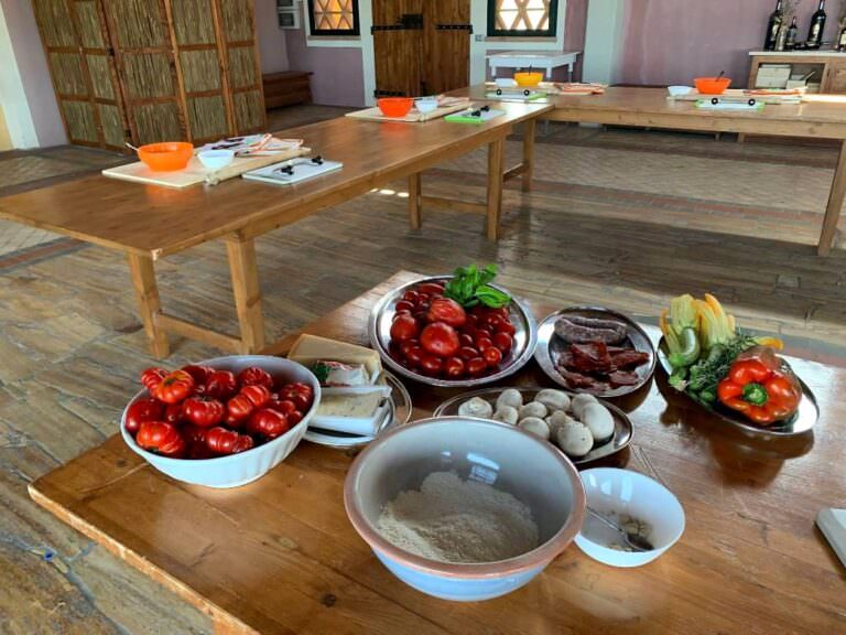 Cooking class at the winery