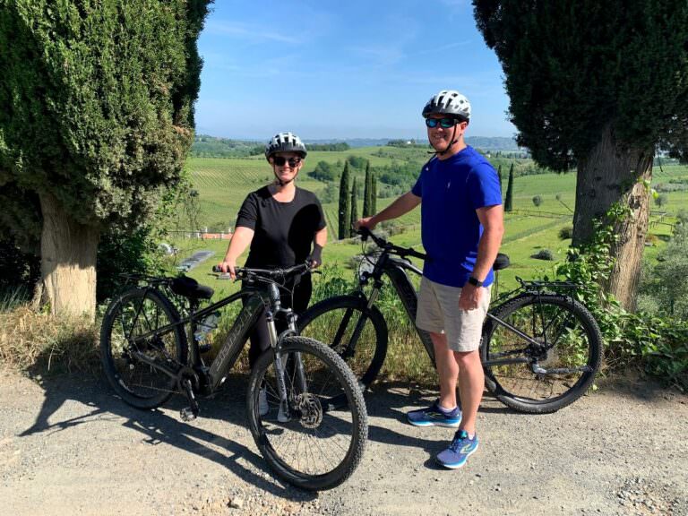 The wonderful view over the Tuscan vineyard