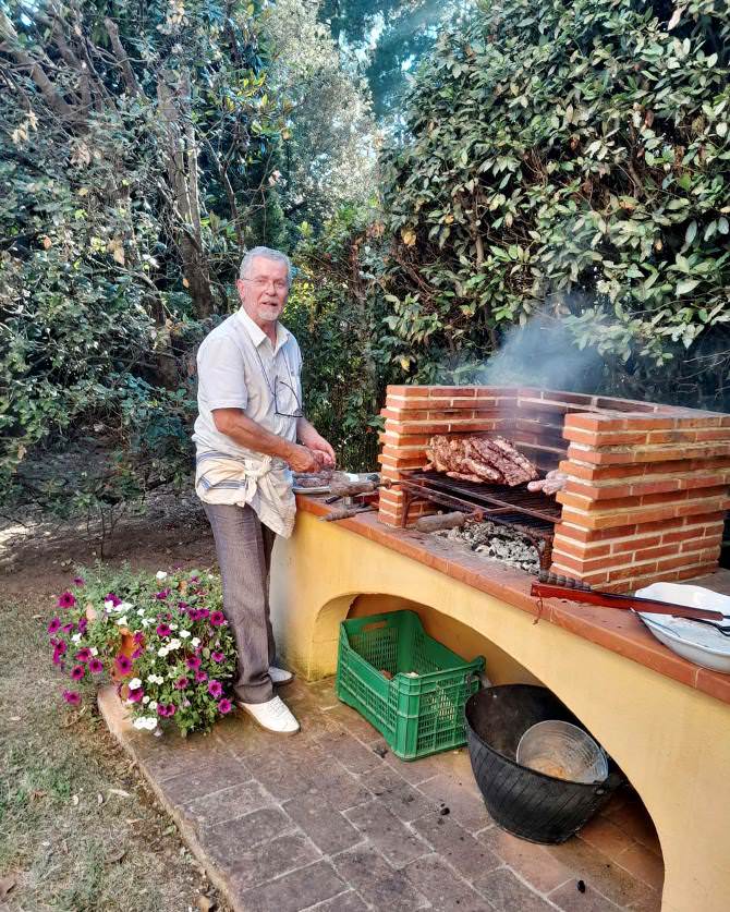Grill party served at a villa near Florence