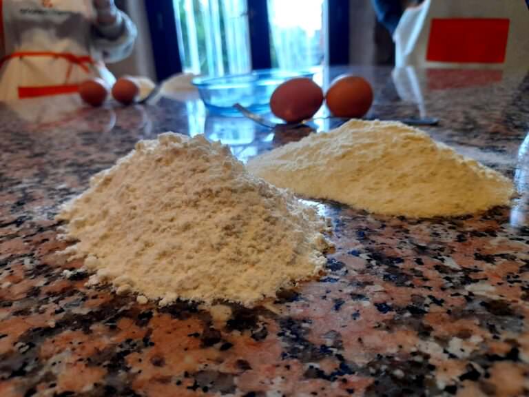 Hand-made pasta made at Rita's farm