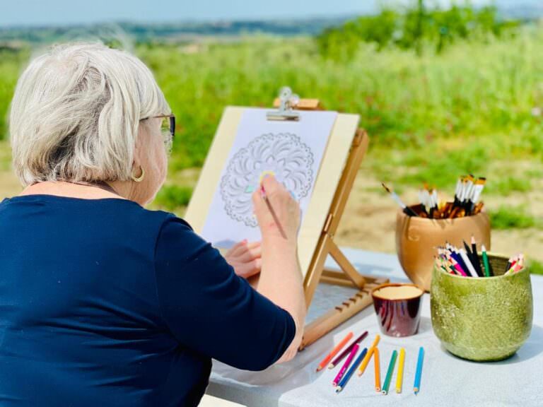 Painting with local people