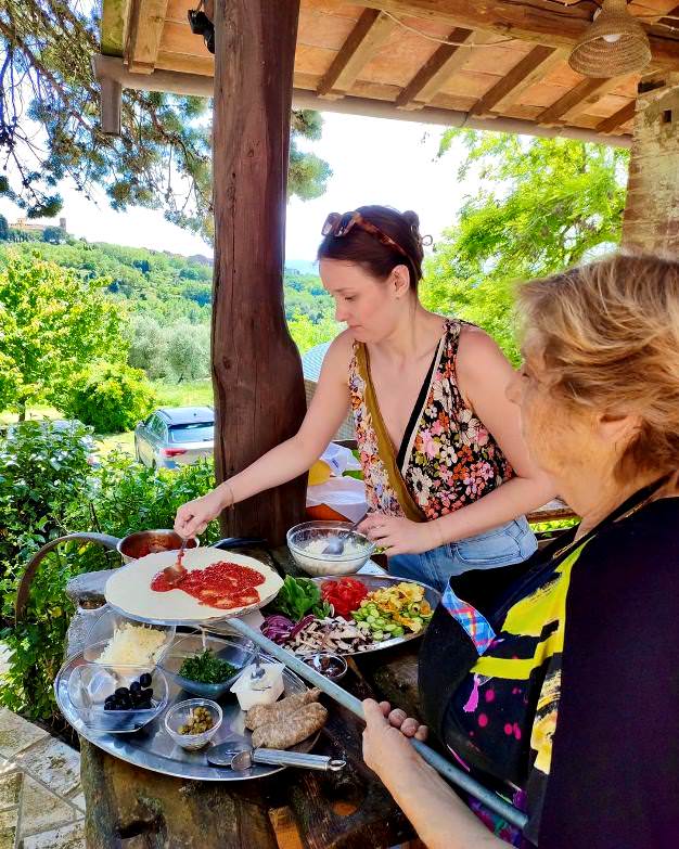 Thursday group pasta and pizza cooking class at Rita's farm