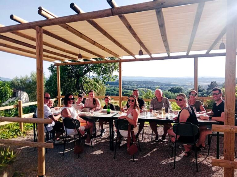 Typical Tuscan lunch served at Rita's farm