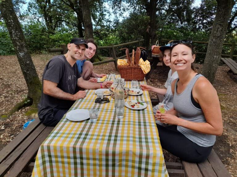 Fresh and genuine food during our pick-nick at Rita's farm