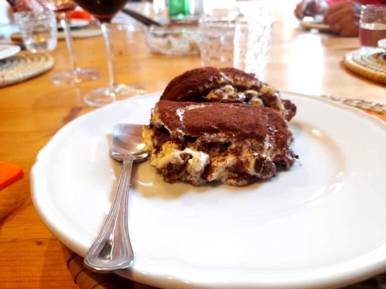Traditional tiramisù made at Rita's farm