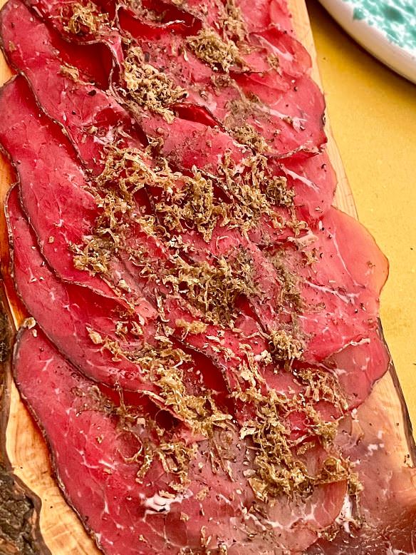 Truffle meat served at Daniele's restaurant in Volterra