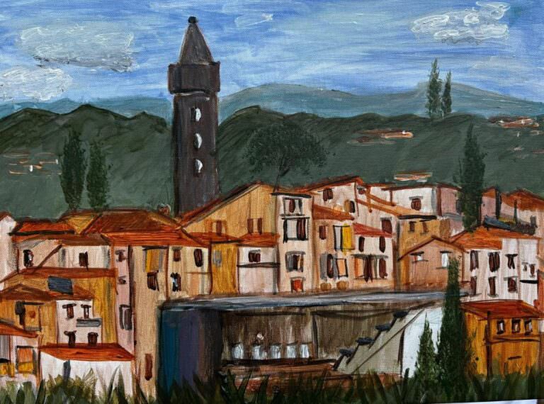 Peccioli painted in the canvas