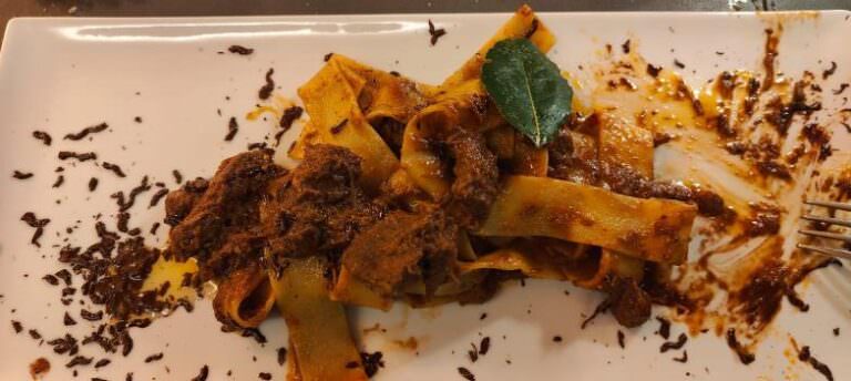 Hand-made pappardelle with meat sauce