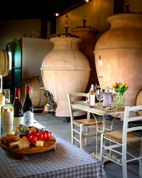 Wine ageing in the winery near Santa Luce