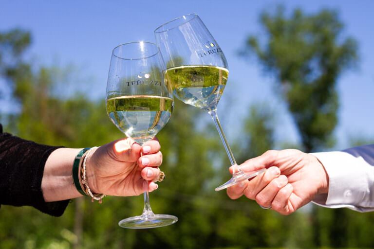 Typical tasting of Vernaccia wine in San Gimignano