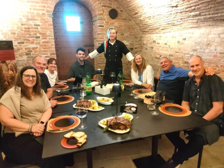 Visiting the best butcher in Montopoli with bistecca tasting