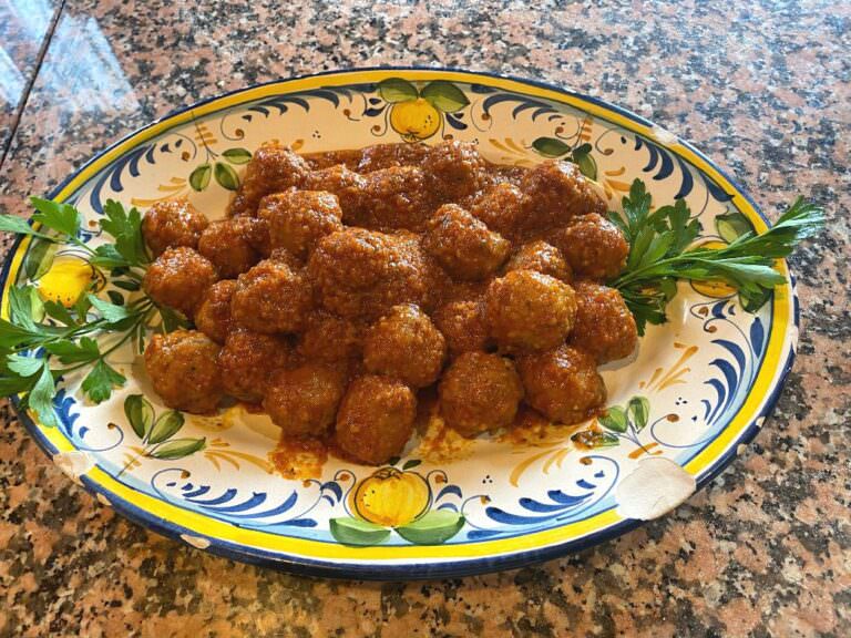 Typical Tuscan meatballs made with tomato sauce