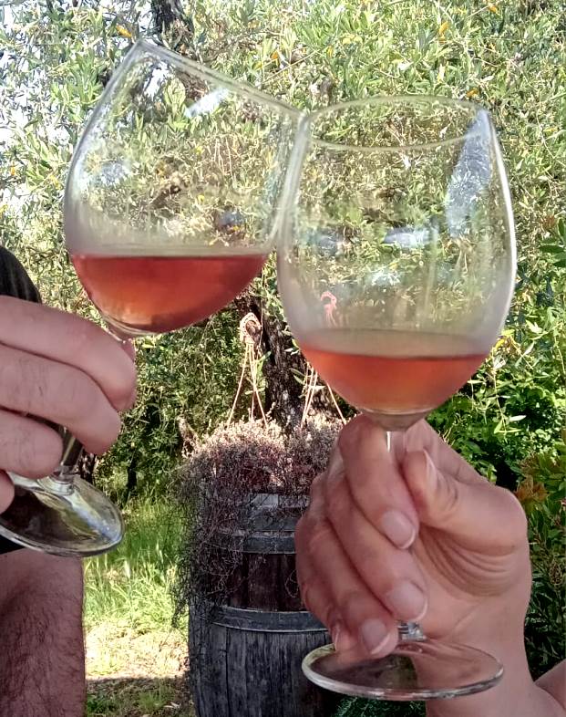 Orange wine served during our wine tours