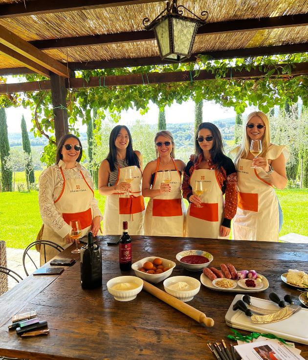 Good friends sharing the passion for the Tuscan cuisine