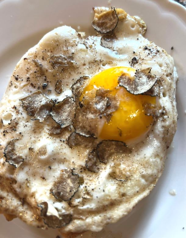 The best way to enjoy the fresh truffles is ont top of a fried egg